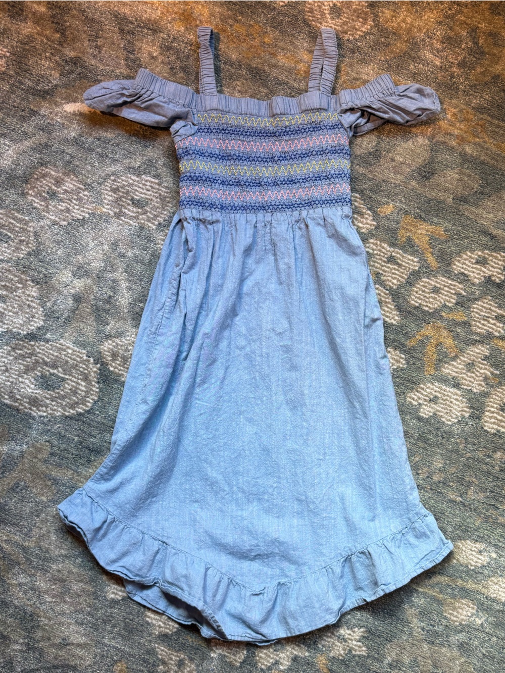 Girls Light 100% cotton Off-Shoulder Dress